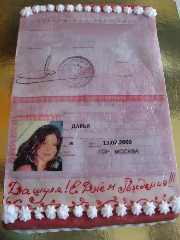 Подарок торт - паспорт